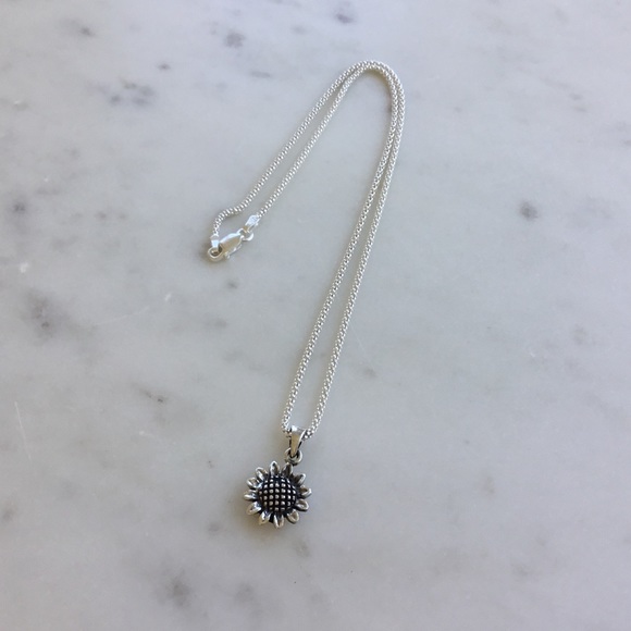 Sterling Silver Sunflower Necklace - Picture 6 of 15
